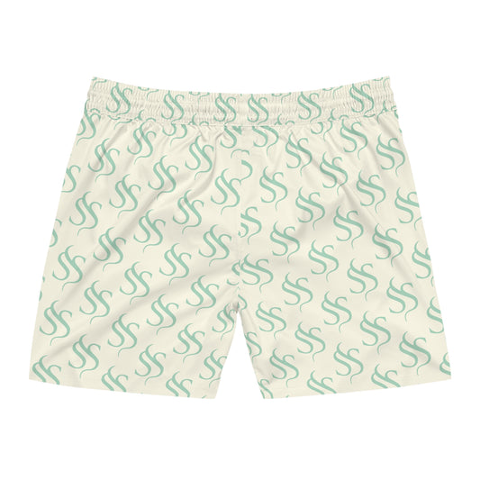 Men's SS Swim Shorts in Cream Green