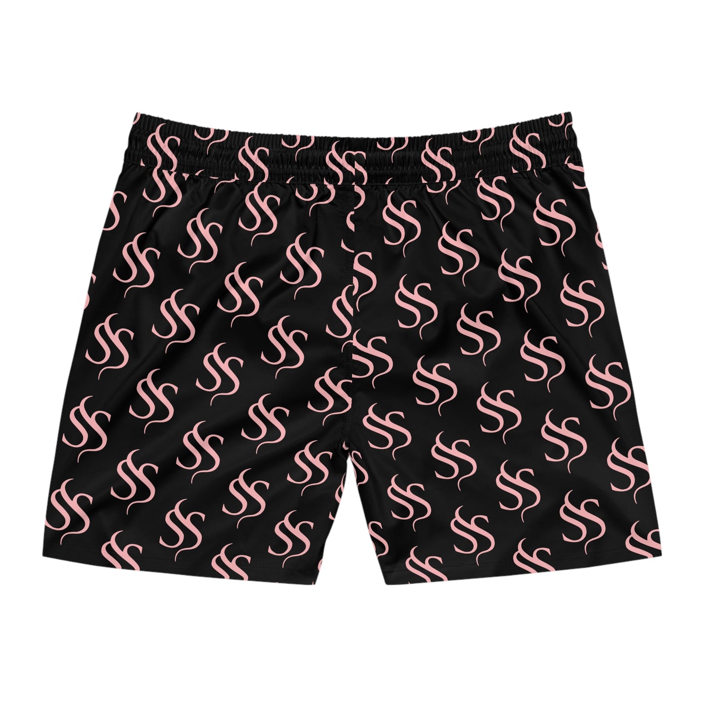 Men's SS Swim Shorts in Black & Pink