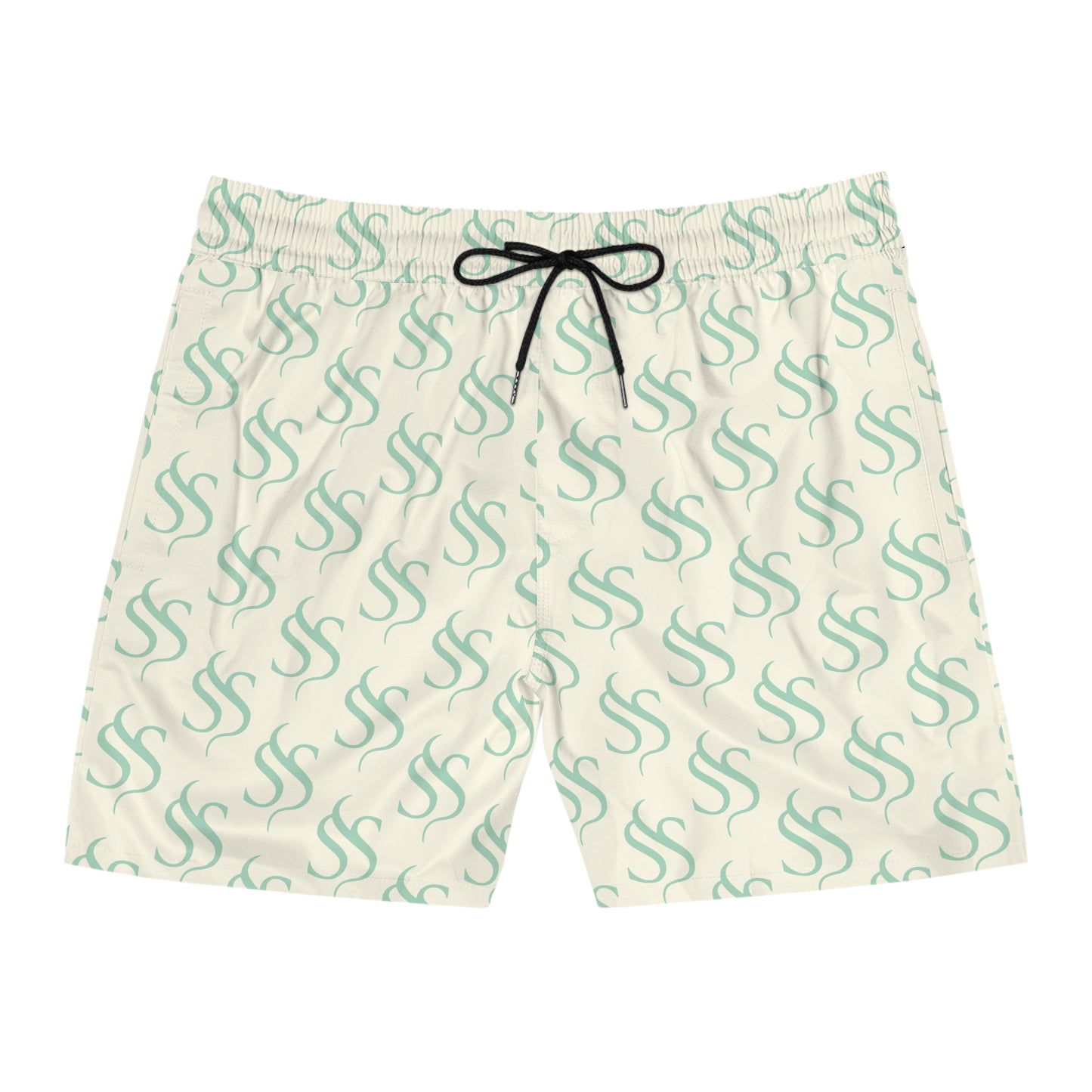 Men's SS Swim Shorts in Cream Green
