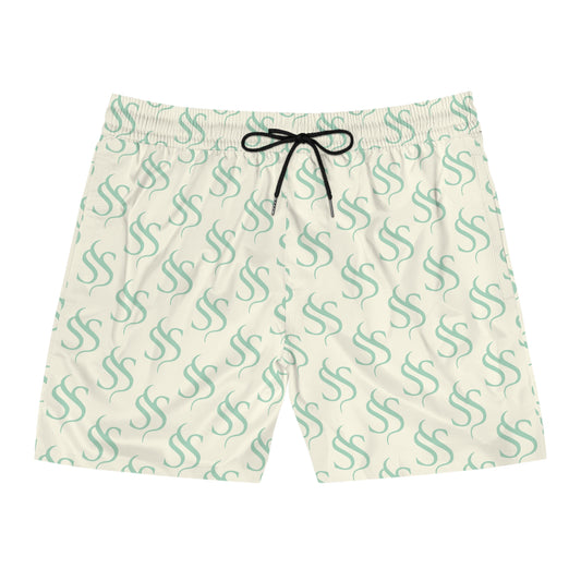 Men's SS Swim Shorts in Cream Green